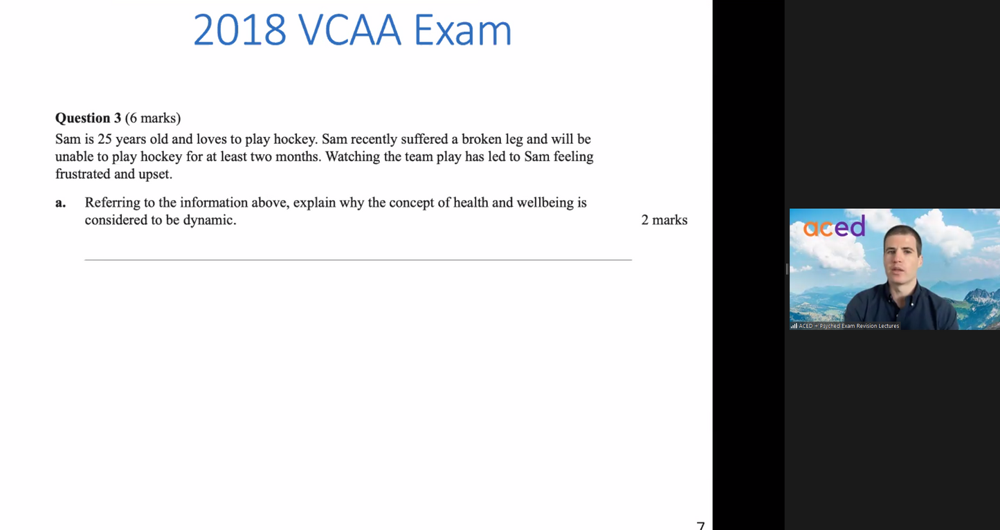 Units 3&4 Health and Human Development Exam Revision Lecture 2025: 20th September, 1pm – 4:30pm