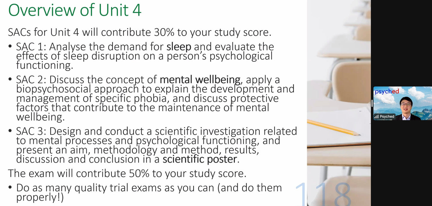 VCE Unit 4 Psychology Head Start Webinar - 15th June 2025, 9am-12pm + Unit 4 Revision Questions Book Bundle