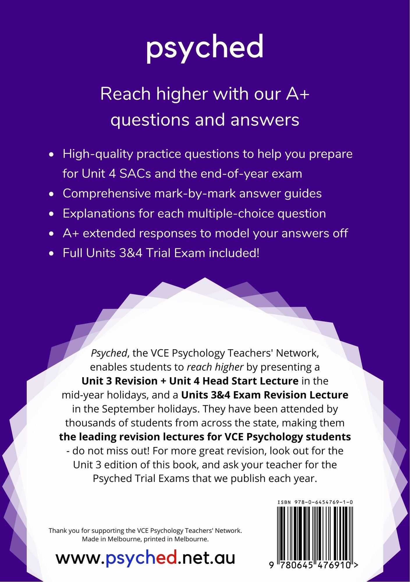 VCE Unit 4 Psychology Head Start Webinar - 15th June 2025, 9am-12pm + Unit 4 Revision Questions Book Bundle