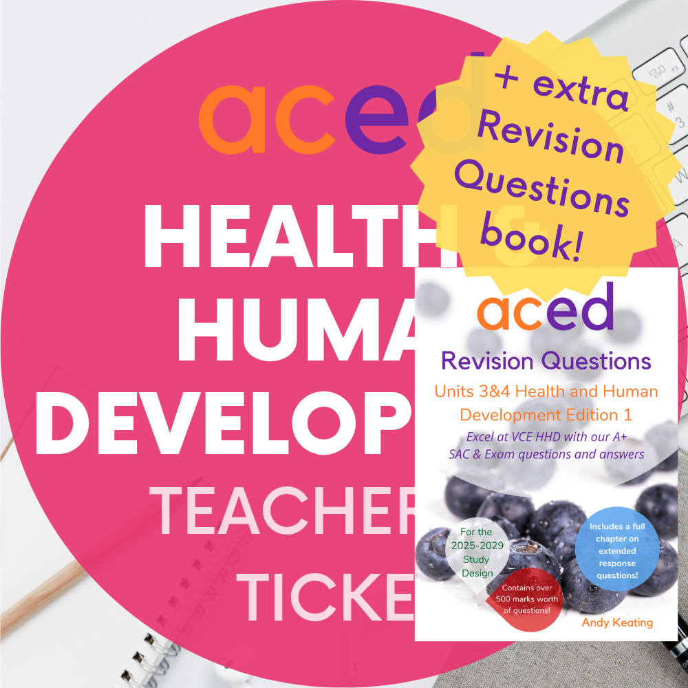 Units 3&4 Health and Human Development Exam Revision Lecture 2025: 20th September, 1pm – 4:30pm