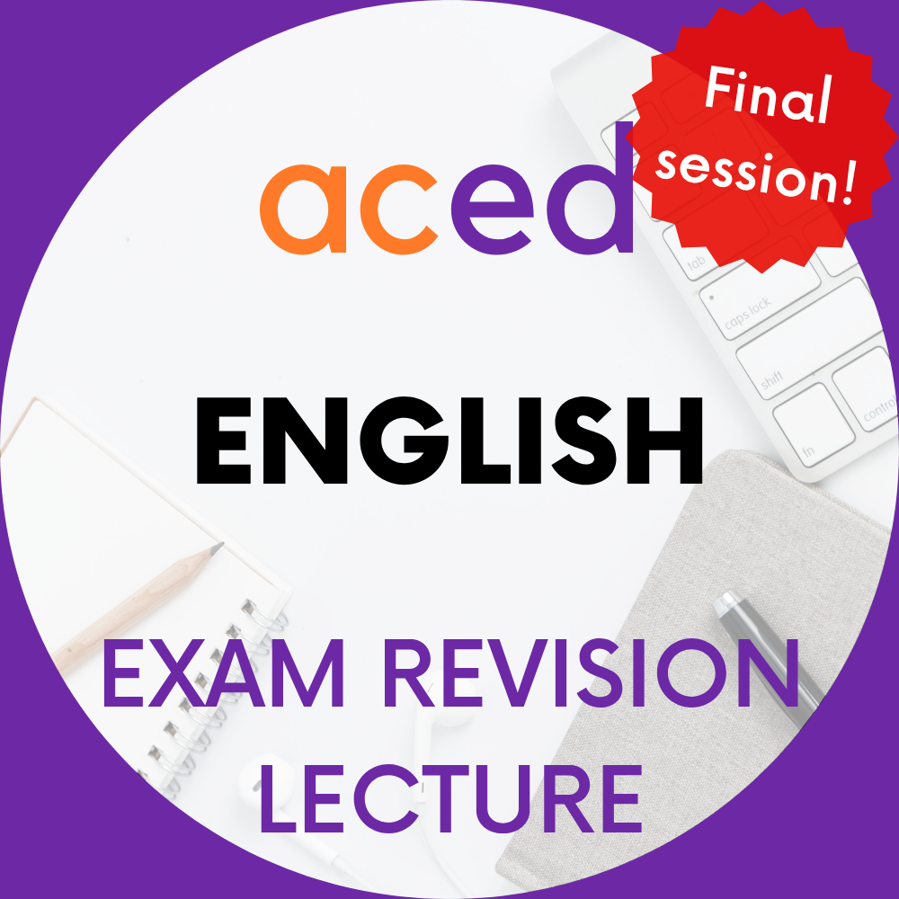 Units 3&4 English Exam Revision Lecture 2026: 16th October, 4:30–7:30pm