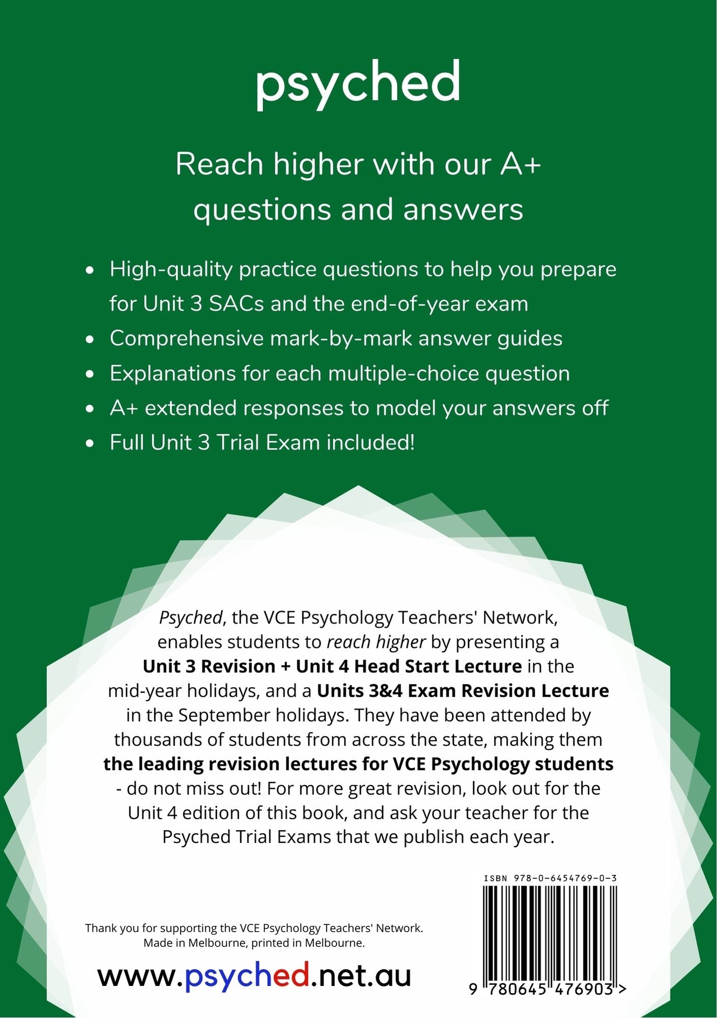 VCE Unit 3 Psychology Head Start Webinar - 2nd March 2025, 1-4pm + Unit 3 Revision Questions Book Bundle