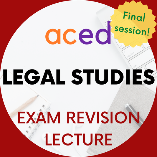 Units 3&4 Legal Studies Exam Revision Lecture 2026: 25th October, 12:30–3:30pm