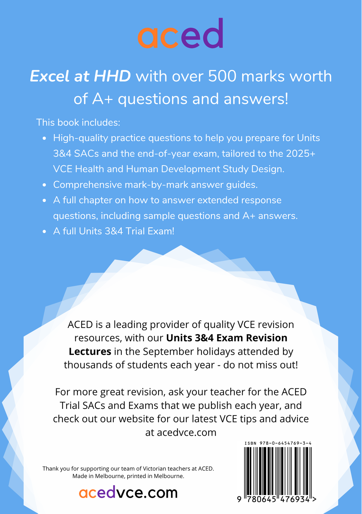 ACED Revision Questions Book - Units 3&4 Health and Human Development Edition 1