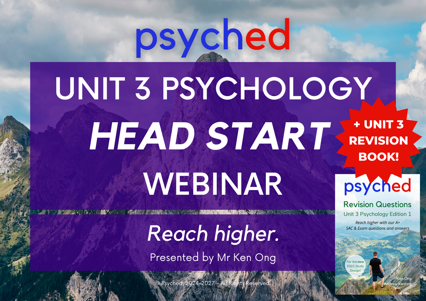 VCE Unit 3 Psychology Head Start Webinar - 2nd March 2025, 1-4pm + Unit 3 Revision Questions Book Bundle