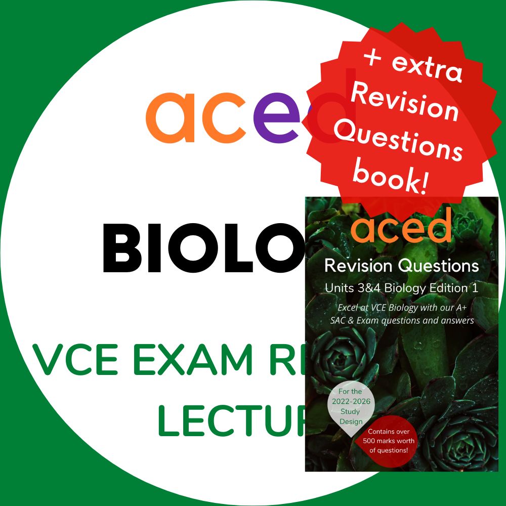 Units 3&4 Biology Exam Revision Lecture 2024: 19th September, 4:00pm – 7:30pm