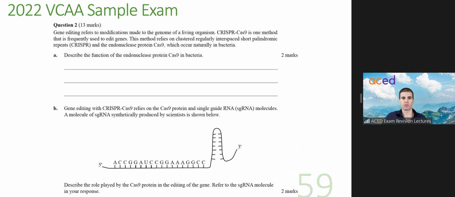 Units 3&4 Biology Exam Revision Lecture 2024: 13th October, 1:00pm – 4:30pm