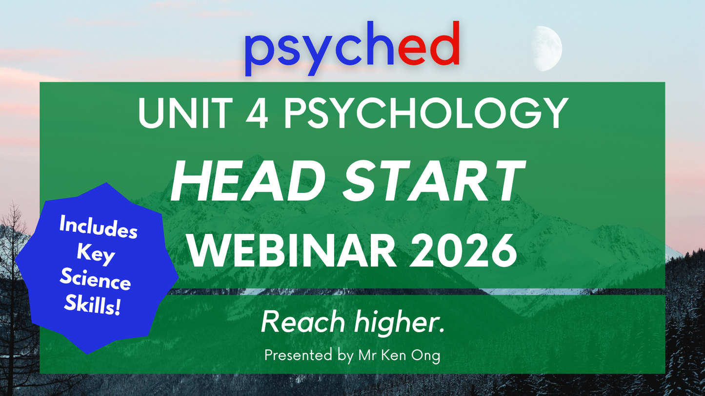 VCE Unit 4 Psychology Head Start Webinar - 21st June 2026, 1-4pm
